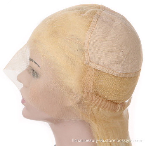 High Quality Virgin Hair 613 Full Lace Wig Human Hair Wholesale 613 Honey Blonde Long Straight Human Hair Lace Wigs